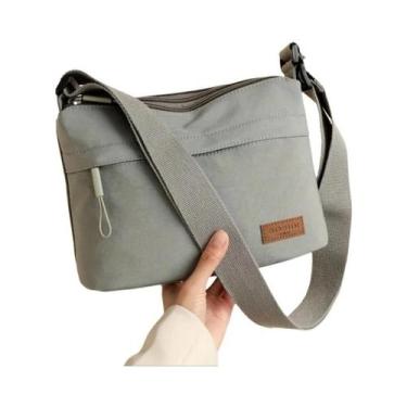 Imagem de Bolsa Transversal Grande Feminina Com Vários Zíperes E Alça Ajustável 