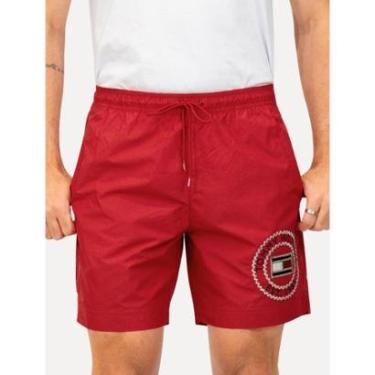 Imagem de Short Tommy Hilfiger Long Drawstring Embroidered Circle Vermelho-Masculino