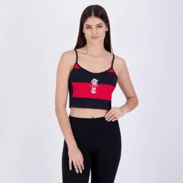 Imagem de Cropped Flamengo Campo Feminino Vermelho e Preto