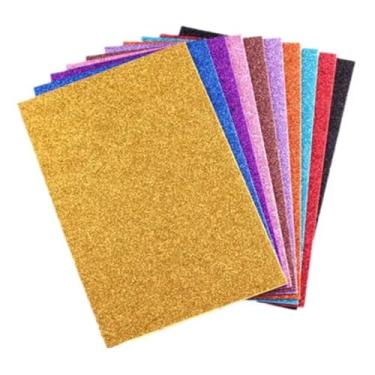 Imagem de 5 Folhas de EVA Com Glitter Coloridas, 40cm x 60cm, Multicolorido, Material para Artesanato, Decoração e Projetos Criativos
