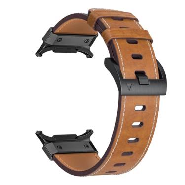 Imagem de KKFAUS Pulseira esportiva para Samsung Galaxy Watch Ultra de 47 mm, acessórios de couro bovino para Galaxy Watch 7 Ultra (marrom)