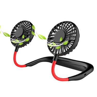 Imagem de Ventilador de Pescoço com Aromaterapia Flexível Vestível Esportivo Portátil Recarregável Ventiladores Mesa Resfriamento 3 Marchas Vento Luz LED 7 Core