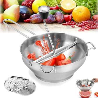Imagem de Passador de Vegetais, Moedor de Alimentos, Passador de Vegetais, Moinhos de Alimentos de Aço Inoxidável, Moedores de Alimentos Rotativos Ergonômicos para Ferramentas de Fabricação de Geleias
