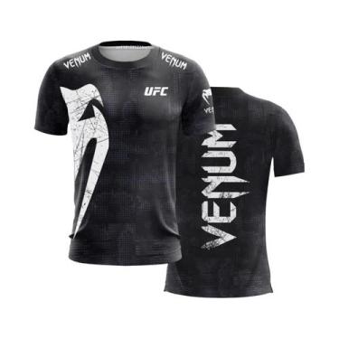 Imagem de Camiseta Masculina Preta E Branca UFC Com Estampa 3D, Manga Curta, Cas