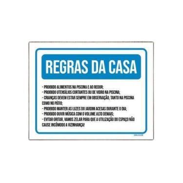 Imagem de Placa Sinalização - Regras Da Casa ul Piscina 36X46 - Sinalizo.Com