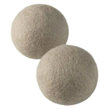 Imagem de Kit 2 Esferas Lã Secadora Ou Flow 100% Natural - Bege, Bege