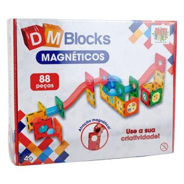 Imagem de Blocos de Montar Magnéticos com 88 Peças DM Blocks