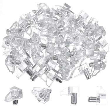 Imagem de 50 peças de pino de suporte de prateleira, pinos de plástico transparente, prateleiras de substituição de 5 mm para armários de armário prateleiras de móveis de cozinha clipes para prateleiras de