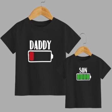 Imagem de Camiseta Daddy Sen Bateria , Son Com Energia Pai E Filho Combinados Pe
