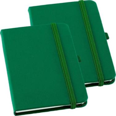 Imagem de Kit 2x Caderneta de Anotações 9x14cm 80 Fls Sem Pauta Verde - TopGet