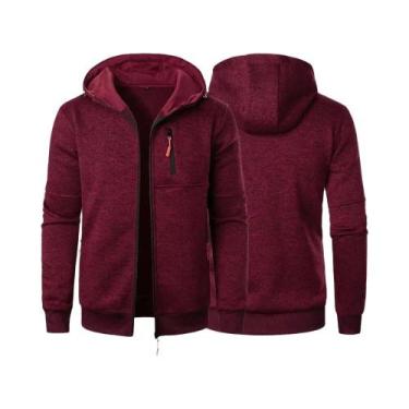 Imagem de Moletom Masculino Slim Fit Com Capuz, Jaqueta Esportiva Casual Para Ou