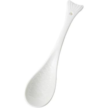 Imagem de Colheres Talheres Colher De Sopa Colher De Peixe De Cerâmica Conjunto De 2 Colheres De Sopa Asiática Talheres De Cerâmica De 6,7 Polegadas Para Sopa Mingau Sobremesa Cereal Arroz, Yellow