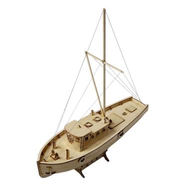 Imagem de Fiocias Kit de Barco à Vela de Madeira para Montar, Escala 1/30, Acessório de Artesanato para Mesa, Quebra-cabeça de de Madeira para Decoração E Hobbi