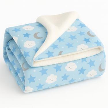 Imagem de Cobertor- Dupla face sherpa felpuda - Antialérgico(Estrela Azul)