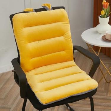 Imagem de Almofada antiderrapante para cadeira com amarras, almofada para cadeira de escritório com suporte para as costas, almofada macia para assento em dormitórios, salas de jantar e cozinhas.