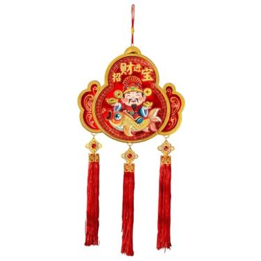 Imagem de Vaveren Enfeite eletrônico de Ano Chinês, representando o da Riqueza, com elementos clássicos e efeito de agitação. Ideal para pendurar na porta de, Forma de Cabaça