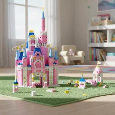 Imagem de Blocos De Montar Castelo Encantado Princesa 1000 Peças 6 Em 1 - Genéri