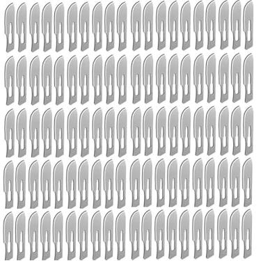 Imagem de LinaLife 100 peças de lâmina de passatempo no atacado #22 Dermaplaning substituição de aço inoxidável Hobby Blade Lâminas de facas artesanais de aço carbono ferramentas de corte de facas para corte de