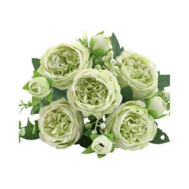 Imagem de Buquê De Flores Artificiais De Peônia De Seda Para Decoração De Casa, 