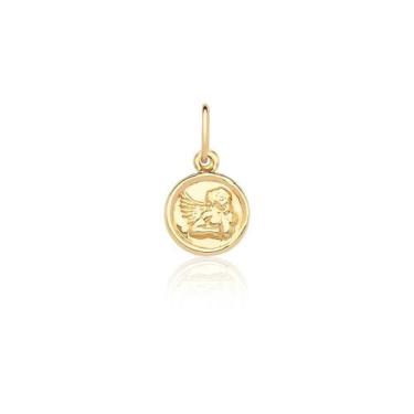Imagem de Pingente Medalha Proteção Anjo Da Guarda Ouro Puro 10k P25 - MAEHLER A