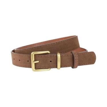 Imagem de Cinto Feminino De Couro PU Estilo Vintage Com Fivela Dourada De 2,8cm 