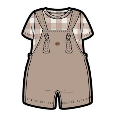 Imagem de Conjunto Bebê Menino Body /Jardineira Marrom Mini & Co-Masculino