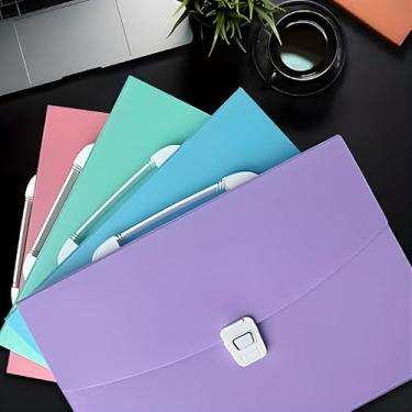 Imagem de Pasta Organizadora Expansível A4 com 24 Divisórias para Documentos, Arquivos e Folhas, Fechamento Seguro, Alça Superior, Ideal para Escritório, Escola e Rotina Diária (ALEATORIO)