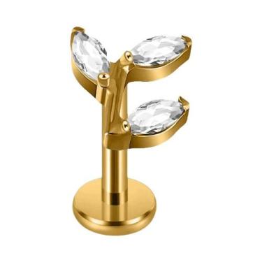 Imagem de Brincos De Piercing Corporal Em Titânio Puro 16G Com Zircônia Em Forma