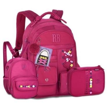 Imagem de Kit Feminino Mochila com Lancheira e Estojo Rebecca Bonbon-Feminino
