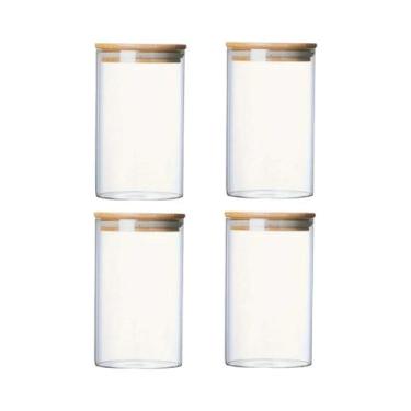 Imagem de Pote De Vidro De 280ml 10oz Com Tampa De Bambu, Recipiente Para Armaze