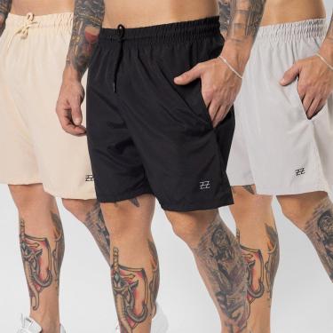 Imagem de Kit 3 Bermudas Masculinas Academia Treino Shorts Elástico Luzzoo-Masculino