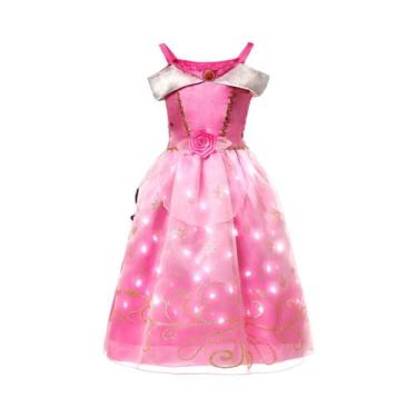 Imagem de Vestido Com Luzes LED Para Meninas, Roxo E Verde, Fantasia Infantil Pa