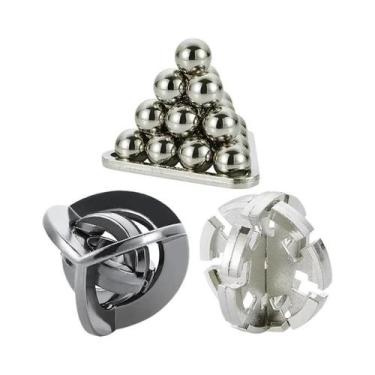 Imagem de Conjunto De Quebra-Cabeças De Metal Fundido 3 Peças: Jogos De Desentre