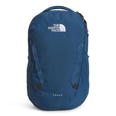 Imagem de THE NORTH FACE Mochila para laptop Vault Everyday – livre de PFAS, Azul escuro/Tnf Branco-NPF, One Size, Mochila para laptop Vault Everyday | Bolsa de viagem com acabamento repelente à água