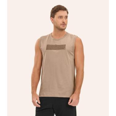 Imagem de Regata Meia Malha Masculina Diametro Marrom, GG, Marrom