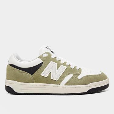 Imagem de Tênis New Balance 480 Low Masculino, Verde, Bege, 40