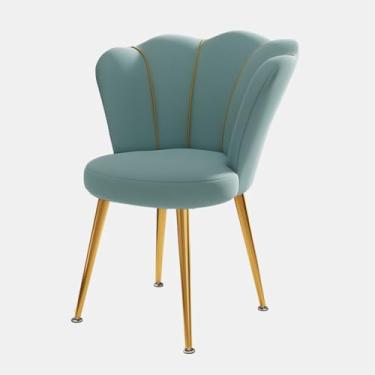 Imagem de Cadeira de maquiagem - Cadeira moderna de veludo com suporte para as costas para salas de maquiagem, salas de estar e quartos - Cadeira de destaque ideal para salões de beleza e decoração elegante