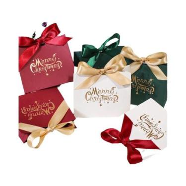 Imagem de Conjunto De 8 Caixas De Presente De Natal Multicoloridas, Embalagem De