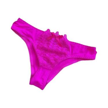 Imagem de Calcinhas De Renda De Cintura Baixa Para Mulheres, Cor Sólida, Sexy E 