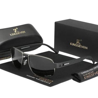 Imagem de Óculos Design Polarizado Uv400 óculos De Sol Vintage 7309 Cinza Escuro