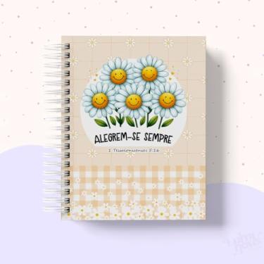 Imagem de Caderno A5 capa dura com versículos coleção Palavras de Esperança, caderneta para anotações, caderno de anotações pautado ou sem pauta para estudo, organização e uso diário (ALEGREM-SE,200 PÁGINAS)
