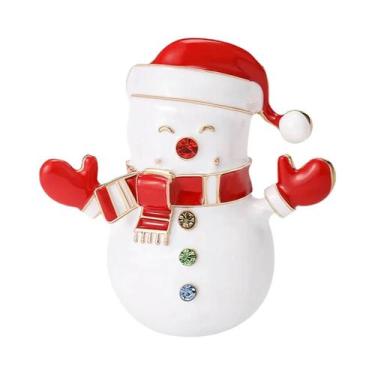 Imagem de Broches De Natal Unissex Femininos Com Strass De Boneco De Neve, Alfin