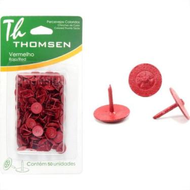 Imagem de Percevejo Thomsen Vermelho Cartela Com 50 Pecas Pc-021