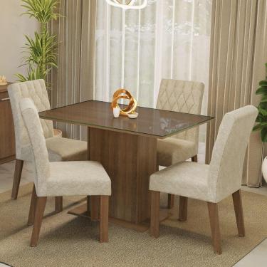 Imagem de Conjunto Sala De Jantar 4 Cadeiras Reale Madesa Rustic