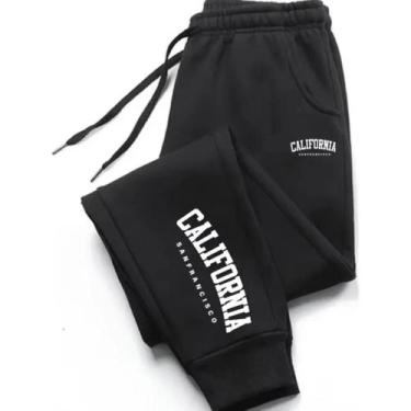 Imagem de Calça Moletom Unissex Moderna Estilosa Confortavel Frio Inverno Tenden