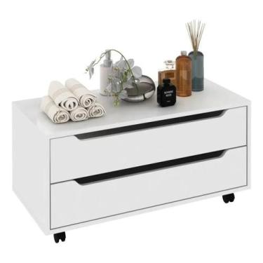 Imagem de Balcão Gabinete com 2 Gavetas e Rodízio Bn3643 Tecnomobili Branco - TE