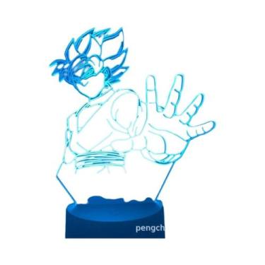 Imagem de Figura De Anime Dragon Ball Z Com Luz Noturna LED, Lâmpada 3D Goku Veg