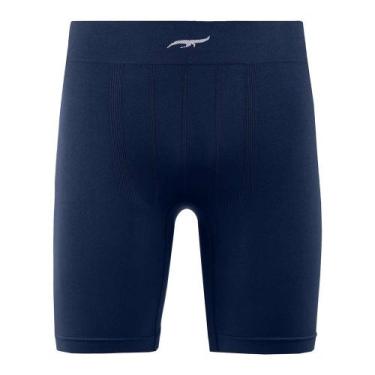 Imagem de Cueca Boxer Long Leg Plus Size sem Costura Azul Zee Rucci, G4