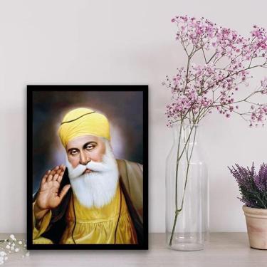 Imagem de Quadro Decorativo Guru Nanak 24X18Cm - Com Vidro Preta