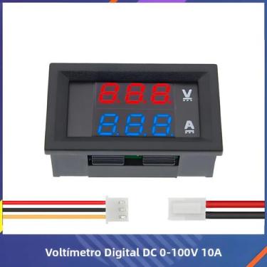 Imagem de Voltímetro E Amperímetro Digital Com Display LED Duplo DSN-VC288 DC 10